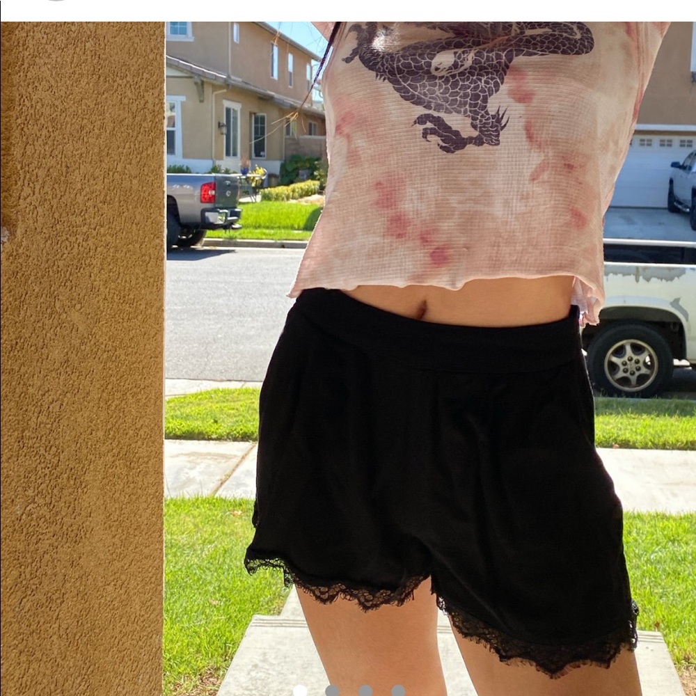 Black cotton shorts